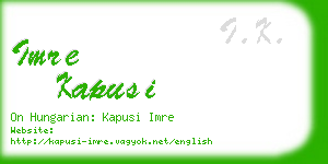 imre kapusi business card